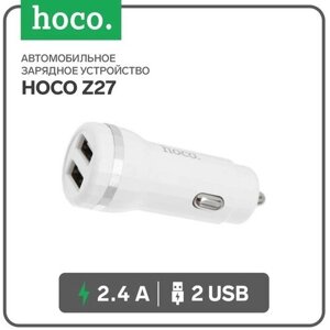 Hoco Автомобильное зарядное устройство Hoco Z27, 2 USB - 2.4 А, белый