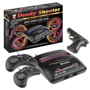 Игровая приставка Dendy Shooter 260 встроенных игр + световой пистолет / Ретро консоль 8-бит Денди / Для телевизора