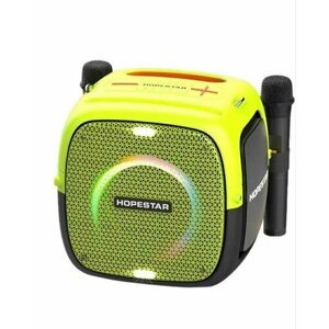 Колонка портативная Bluetooth Hopestar Party One 80 Вт, караоке (2 микрофона) зеленый