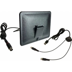 Комнатная антенна для телевизора Триада-3303 черная, для цифрового ТВ с USB-инжектором питания