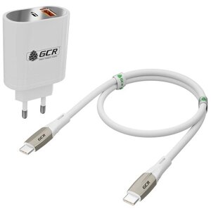 Комплект сетевое зарядное устройство 36W на 2 порта + кабель USB Type C 1 метр Ультра быстрая зарядка PD18W GCR для Macbook iMac Pro MacBook Air