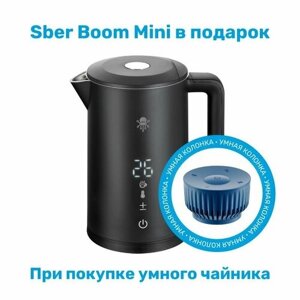 Комплект Умный чайник SLS KET-06 WI-FI черный c поддержкой голосовых ассистентов + Умная колонка SberBoom Mini