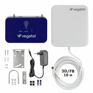 Комплект VEGATEL PL-900/2100 усилитель сотовой связи 2G и интернета 3G 4G LTE