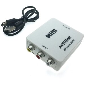 Конвертер AV (тюльпан) to HDMI Espada EDH26 (преобразователь/аналоговый сигнал в цифровой сигнал/Converter Composite video + Audio R/L 1080P HDCP 3 RCA CVBS signal to HDMI)