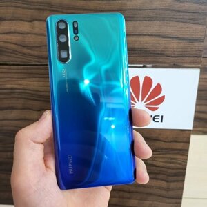 Крышка для Huawei P30 Pro - задняя стеклянная панель "Хорошее качество"сине-голубого цвета)