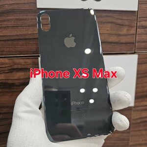 Крышка для iPhone XS Max - задняя стеклянная панель "премиум качество"чёрного цвета)