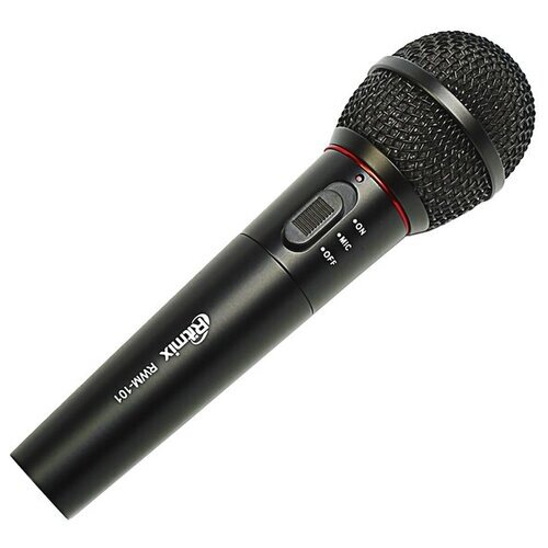 Микрофон Ritmix RWM-101, 100-10000 Гц, штекер 6.3 мм, чёрный