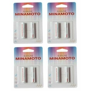 MINAMOTO Батарейки алкалиновые LR03/2SH, 2 шт в уп, 4 уп