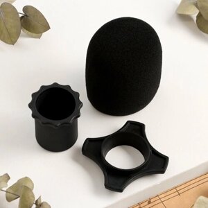 Набор аксессуаров для микрофона : ветрозащита, кольца, черный, d- 3 см