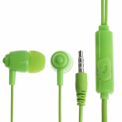 Наушники Perfeo ALTO-M, вакуумные, микрофон, 104 дБ, 32 Ом, 3.5 мм, 1.2 м, зеленые (комплект из 11 шт)