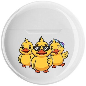 Наушники Qumo ViBE Ducks ВТ 0100 беспроводные, вкладыши, с микрофоном, TWS, Bluetooth, белый