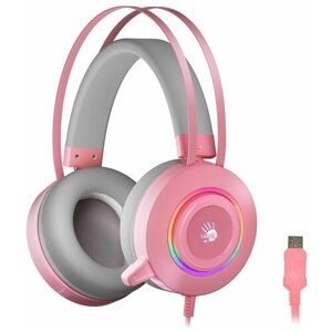 Наушники с микрофоном A4 Bloody G521 розовый 2.3м мониторные USB оголовье (G521 ( Pink