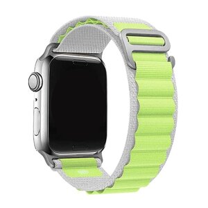 Нейлоновый браслет Alpine Loop (Альпийская петля) для смарт часов Apple Watch 38/40/41 mm/ белый, светло-зеленый