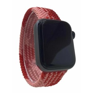 Нейлоновый ремешок для Apple Watch 1-9 / SE (38/40/41 мм), без застежки, красно-розовый, размер S