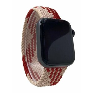 Нейлоновый ремешок для Apple Watch 1-9 / SE (38/40/41 мм), без застежки, розово-красный, размер M