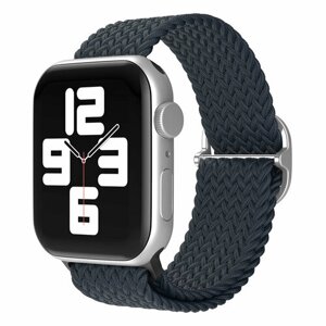 Нейлоновый ремешок для Apple Watch 1-9 / SE / ULTRA (42/44/45/49 мм), регулируемый по длине, угольно-черный