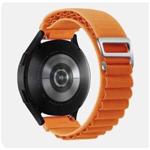 Нейлоновый тканевый ремешок для часов Samsung Galaxy Watch 3 45 мм/huawei watch GT2 46 мм/Gear S3, Amazfit GTR 47 мм . Оранжевый. 22 мм.