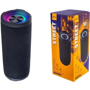 Портативная акустическая система Perfeo STREET "Black"10 Вт, Bluetooth, microSD, aux 3.5mm, USB, FM, подсветка, микрофон)