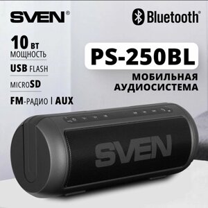 Портативная акустика SVEN PS-250BL, 10 Вт, черный