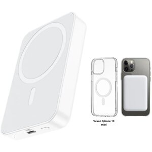 Портативный аккумулятор MagSafe на 10000 mAh + чехол Magsafe для Iphone 13 mini, Набор аксессуаров 2 в 1 для Iphone, WinStreak