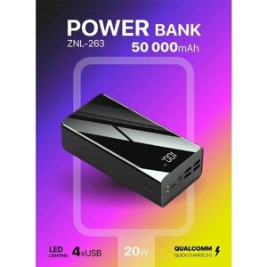 Повербанк, Аккумулятор внешний ZNL-263 PB 50 000 mAh, черный