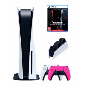 PS5 (ПС5) Игровая приставка Sony PlayStation 5 ( 3-я ревизия) + 2-й геймпад (розовый) + зарядное + Hitman