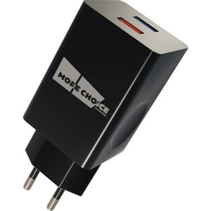 PURE Сетевое зарядное устройство 2USB 3.0A QC3.0 быстрая зарядка для Lighting 8-pin More choice NC69i Black