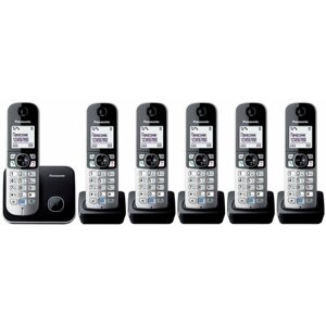 Радиотелефон Panasonic KX-TG6811RUB чёрный ( 6 трубок в комплекте)