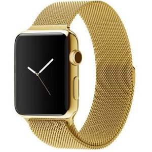 Ремешок для Apple Watch 42/44/45/49 mm Milanese Band, золотой