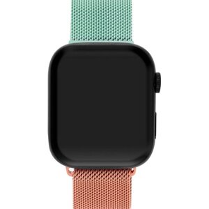 Ремешок для Apple Watch Series 6 44 мм Mutural металлический Оранжево-зелёный