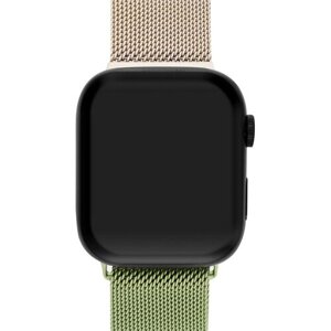 Ремешок для Apple Watch Series 7 45 мм Mutural металлический Зелёно-золотой