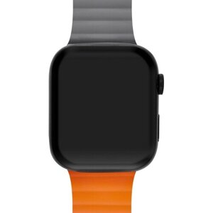 Ремешок для Apple Watch Series 7 45 мм Mutural силиконовый Серо-оранжевый