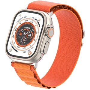 Ремешок для умных часов Apple Watch (Эпл Вотч) 42/44/45/49mm InnoZone Alpine Loop, оранжевый, нейлоновый