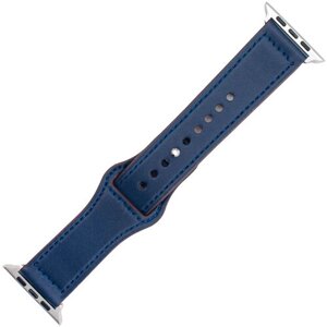 Ремешок кожаный для умных наручных смарт часов BandRate Smart RAPBRS007BL - 42 - 44 мм mm синий