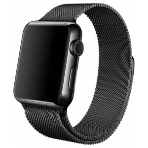 Ремешок металлический "Миланская петля" для Apple Watch 42/44 мм, черный