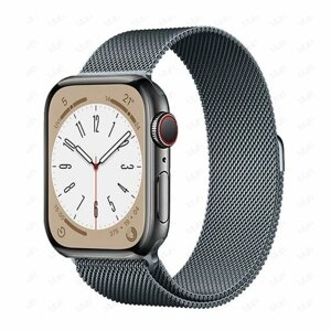 Ремешок миланcкий из нержавеющей стали Milanese Loop для Apple Watch 38/40/41 мм, на магните, серый металлик (18)