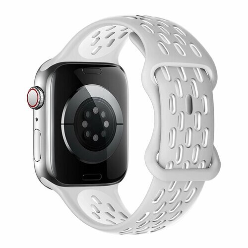 Ремешок на руку для Apple Watch 42/44/45/49 мм, силиконовый, Flexible series, WA19, HOCO, серебристо-белый