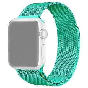 Ремешок на смарт часы Apple Watch (Эпл Вотч) 38/40/41 мм InnoZone бирюзовый, миланская петля, металлический