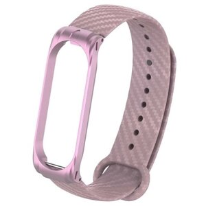 Ремешок силиконовый с металлическим основанием для Xiaomi Mi Band 4 Strap (Pink/Розовый)