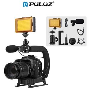 Риг, Стедикам U-Grip Puluz для камеры, GoPro, телефона Комплект со светом и Микрофоном