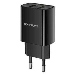 Сетевое зарядное устройство Borofone BA53A Powerway (2USB, 5V, 2.1A) без кабеля (черное)