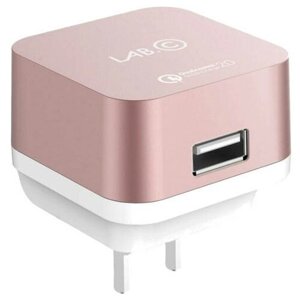 Сетевое зарядное устройство LAB. C X1 1-USB 2.4A розовое золото