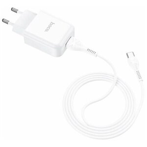 Сетевое зарядное устройство с кабелем USB Type-C Hoco N2 Vigour Single - Белое