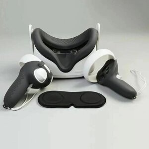 Силиконовая маска, чехлы, защита линз, салфетка и накладки для шлема VR Oculus Quest 2 5 в 1