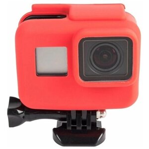 Силиконовый чехол для камеры GoPro 5 в рамке (красный)