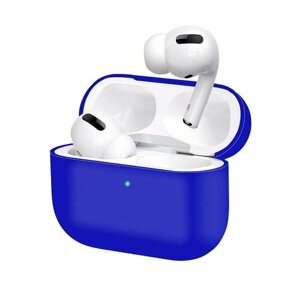 Силиконовый чехол (футляр) для наушников Apple AirPods Pro/ кейс на аирподс про, цвет синий