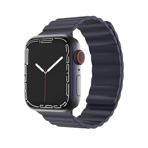 Силиконовый ремешок для Apple Watch 42 44 45 49 мм цвет Тёмно-синий/Midnight