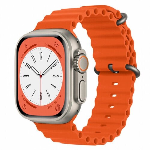 Силиконовый ремешок для Apple Watch 42/44/45/49 mm оранжевый