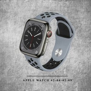 Силиконовый ремешок для Apple Watch Silicone 42-44-45-49 мм / браслет на эпл вотч Apple Watch Ultra, series 1 2 3 4 5 6 7 8 /SE/SE
