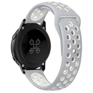 Силиконовый ремешок Grand Price для Samsung Galaxy Watch Active, серый с белым